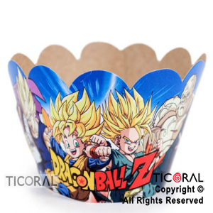 DRAGON BALL FAJA CUBRE CUPCAKE C/TOPPER x 10